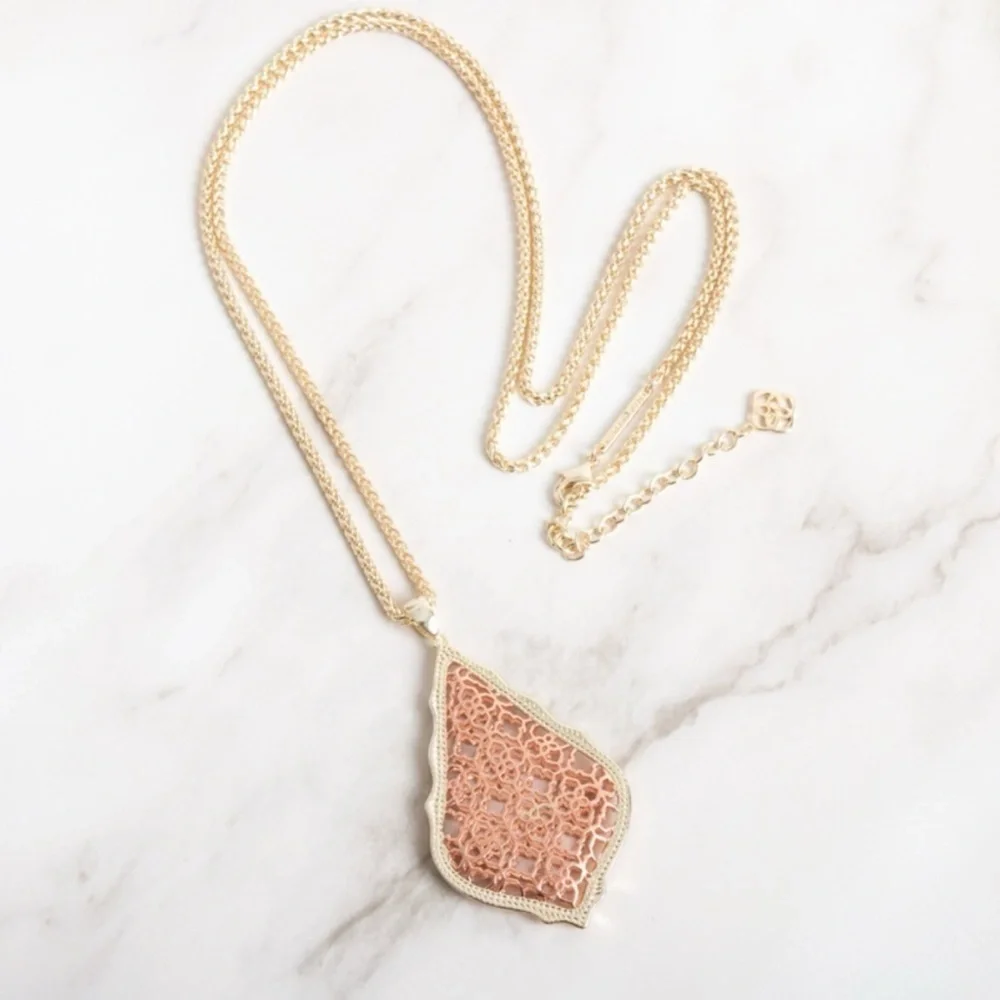 Kendra Scott Aiden Filigree Rose Gold 2-Tone Metal Necklace
